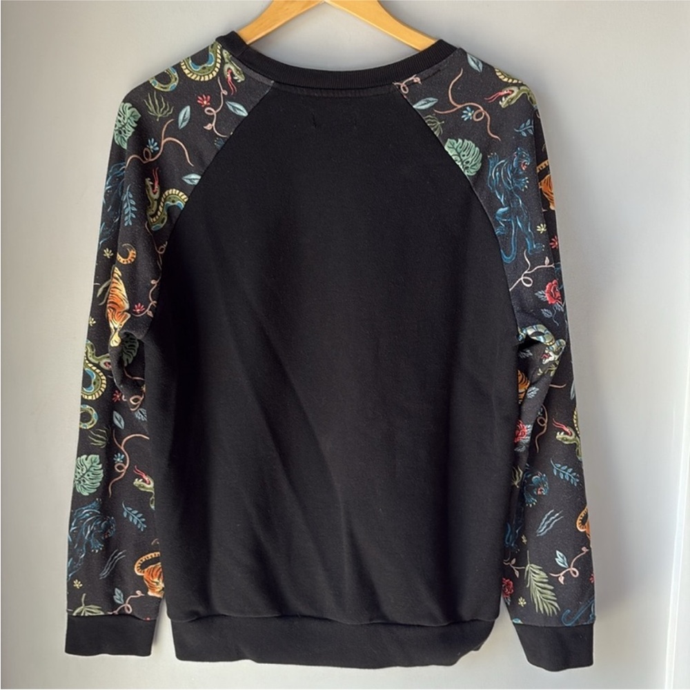 ZARA MAN XL BLACK TIGER PANTHER SNAKE JUNGLE SWEATSHIRT - Picture 4 of 7